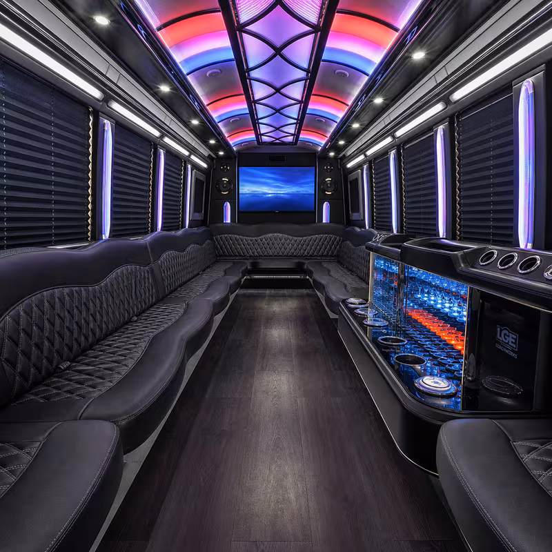 15 Passenger Party Bus Interior