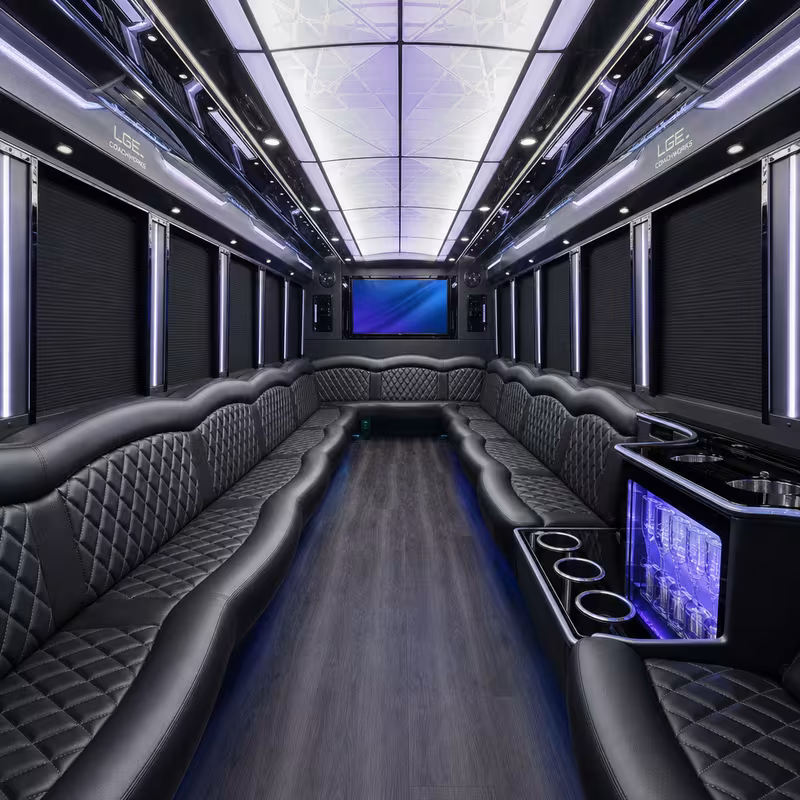 18 Passenger Party Bus Interior