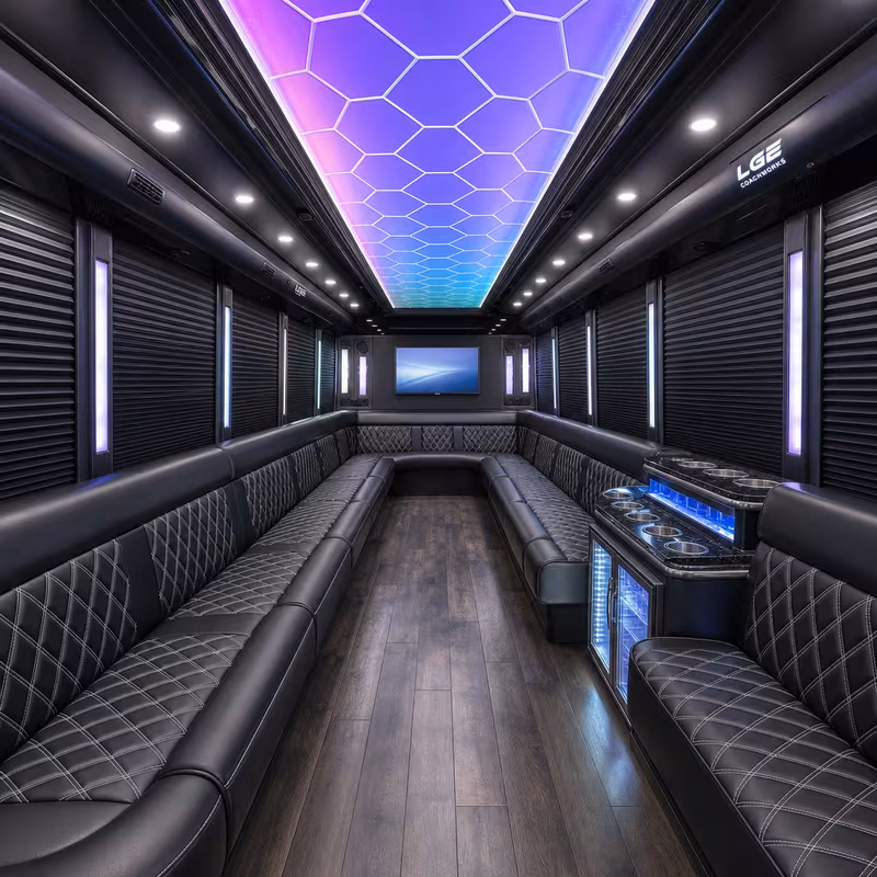 25 Passenger Party Bus Interior