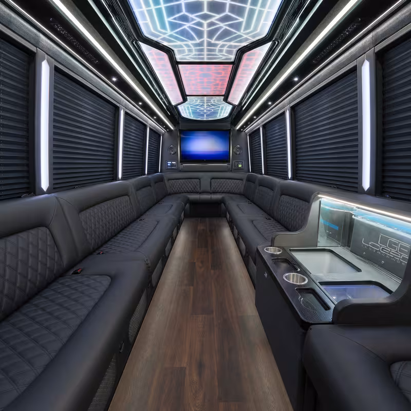 28 Passenger Party Bus Interior