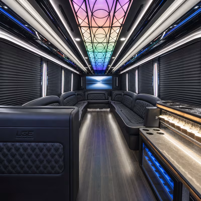 30 Passenger Party Bus Interior