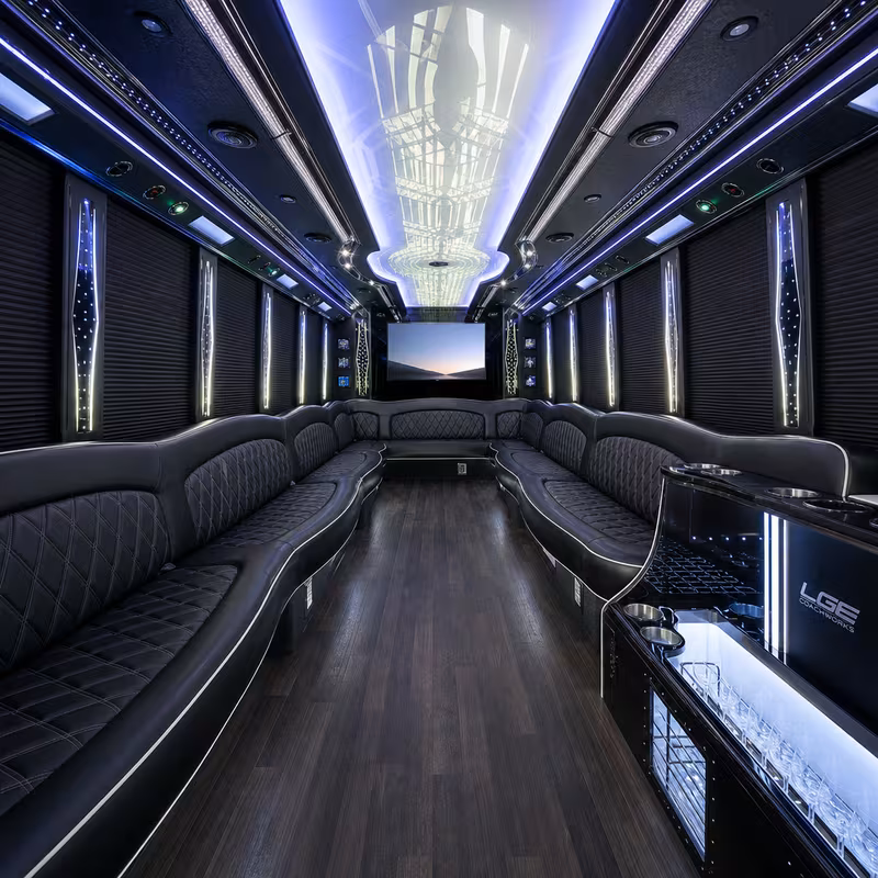 30 Passenger Party Bus Interior