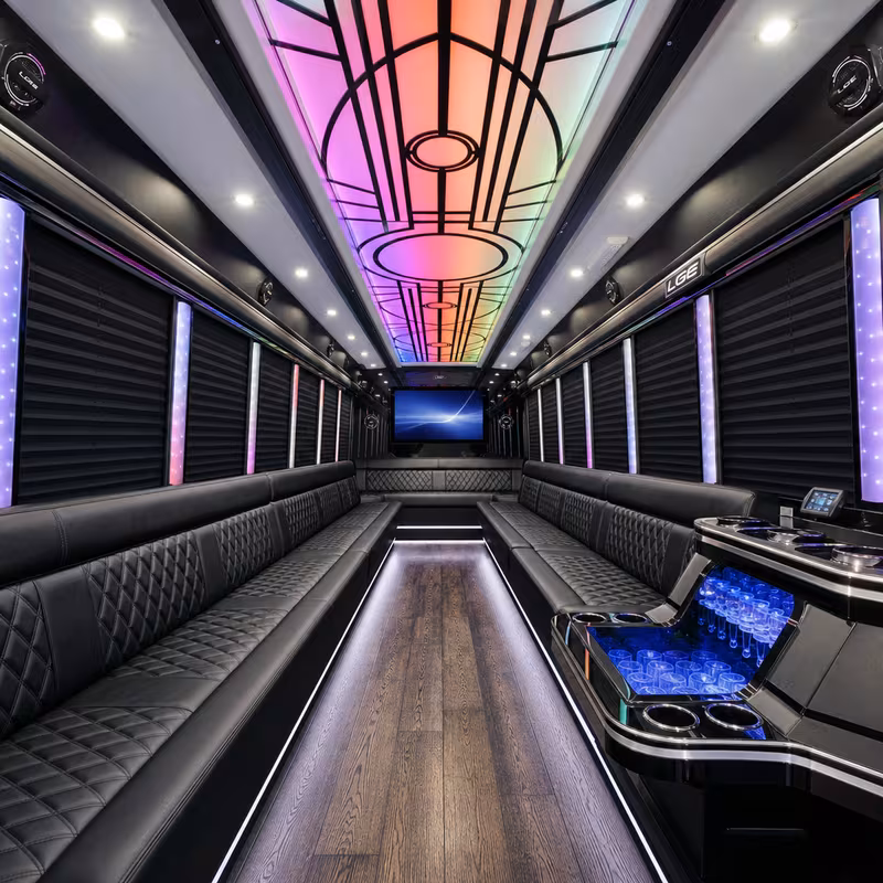 40 Passenger Party Bus Interior