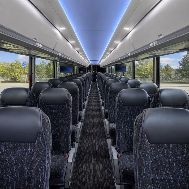 40-56 Passenger Charter Bus Interior