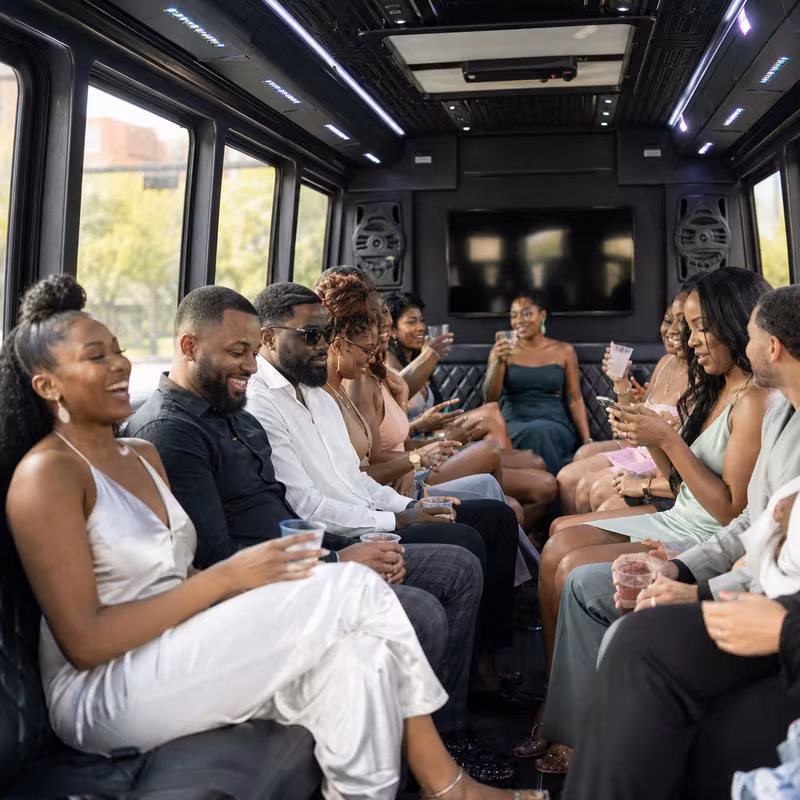Black Mercedes Sprinter van staged for an Salem Private Event Transportation group