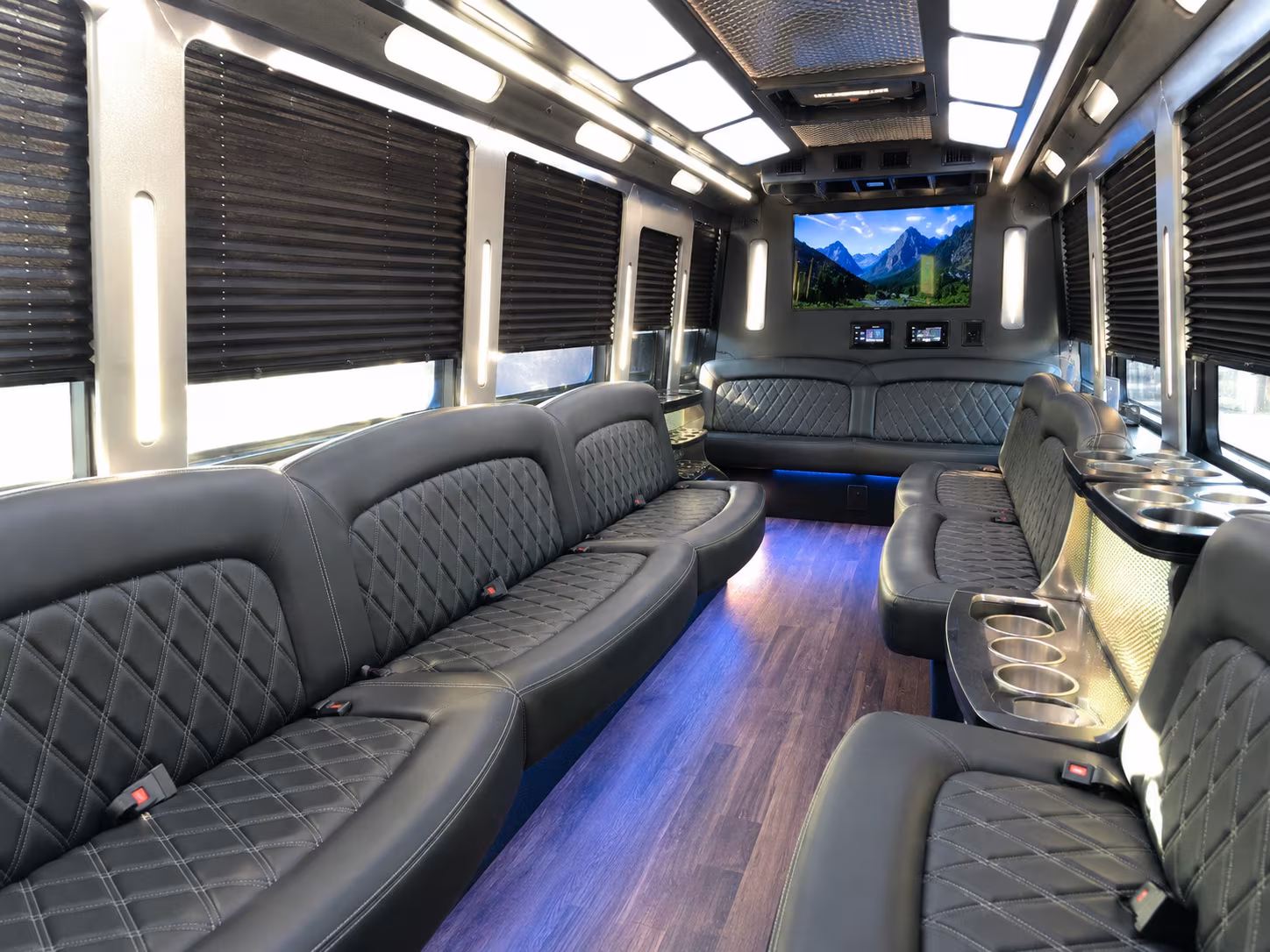 Salem Private Event Transportation party bus interior