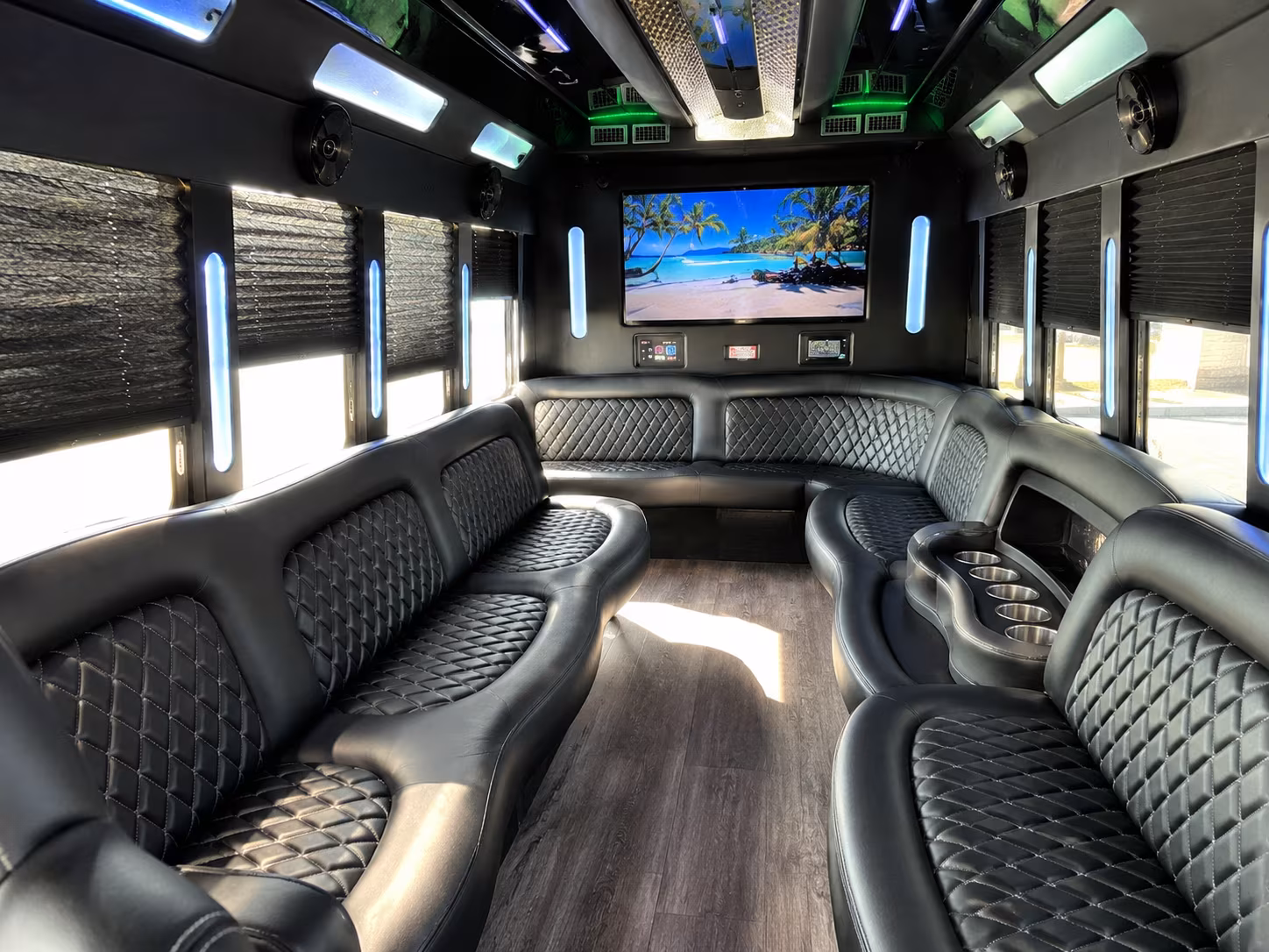 Salem Sporting Event Transportation party bus interior