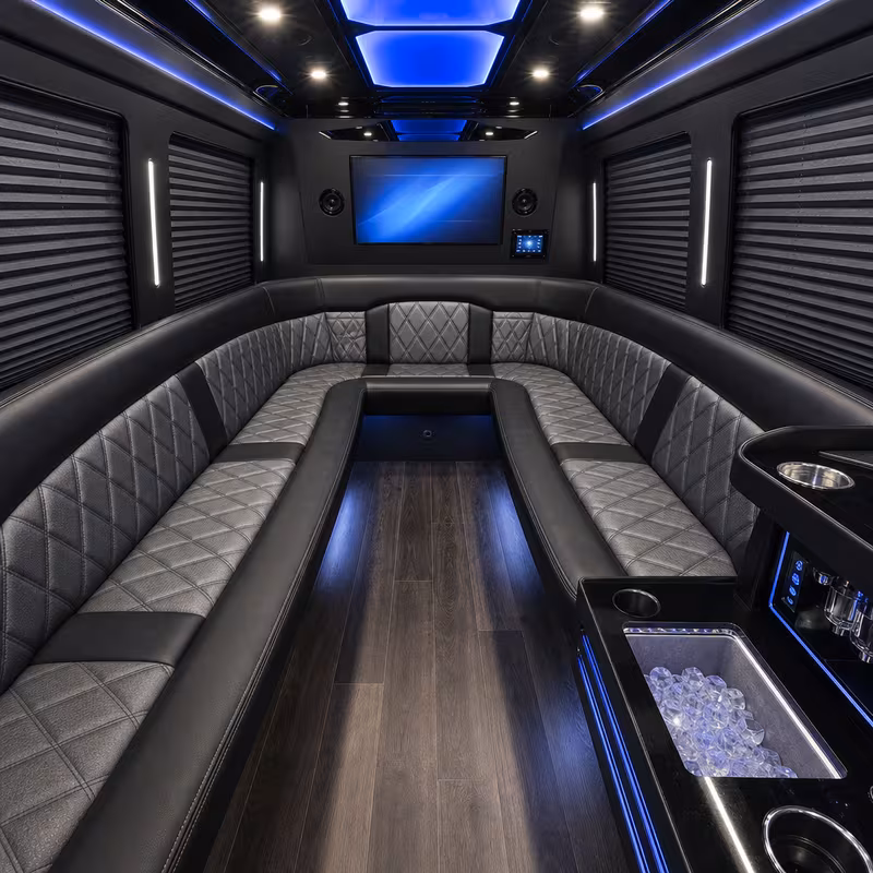 14 Passenger Sprinter Limo Interior