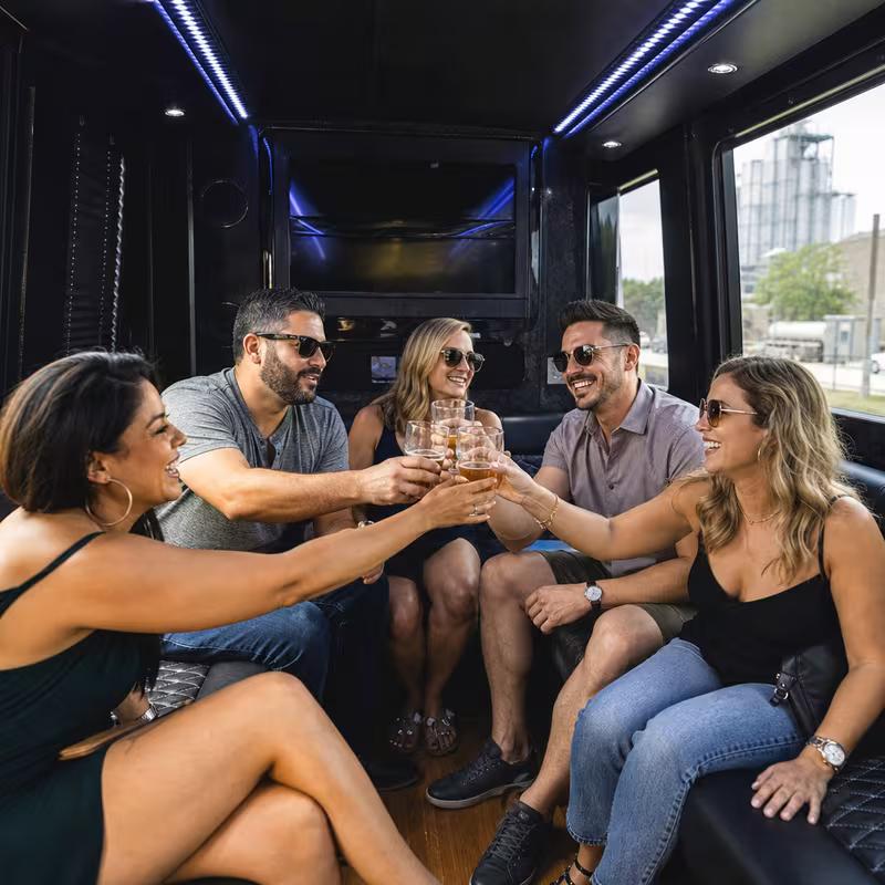 Black Mercedes Sprinter van staged for an Salem Winery & Brewery Tour Transportation group